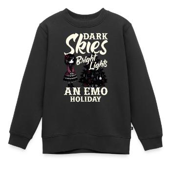 Dark Skies Bright Lights An Emo Holiday Emocore - Kinder Premium Organic Sweatshirt - Schwarz - Vorne - AI Model Kid Female (0cm)