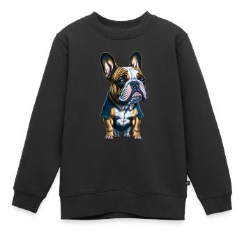 bouledogue français - Sweat Premium enfant bio - noir - Devant - AI Model Kid Female (0cm)