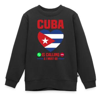Kuba - Kinder Premium Organic Sweatshirt - Schwarz - Vorne - AI Model Kid Female (0cm)