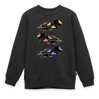 Feder - Kinder Premium Organic Sweatshirt - Schwarz - Vorne - AI Model Kid Female (0cm)