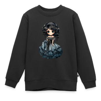 Dollie Gothique - Sweat Premium enfant bio - noir - Devant - AI Model Kid Female (0cm)