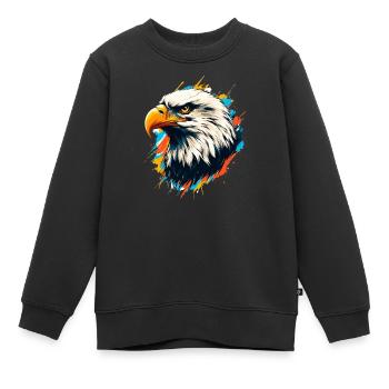 Weißkopfseeadler - Kinder Premium Organic Sweatshirt - Schwarz - Vorne - AI Model Kid Female (0cm)