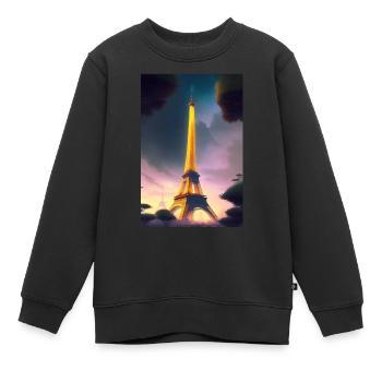 Eiffel Tower - Kids Premium Organic Sweatshirt - black - Front - AI Model Kid Female (0cm)