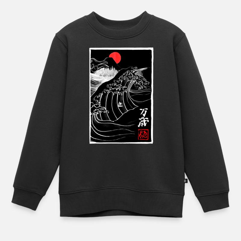 Manga Banzai Groß - Kinder Premium Organic Sweatshirt - Schwarz