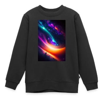 Abstract Galaxy - Kids Premium Organic Sweatshirt - black - Front - AI Model Kid Female (0cm)