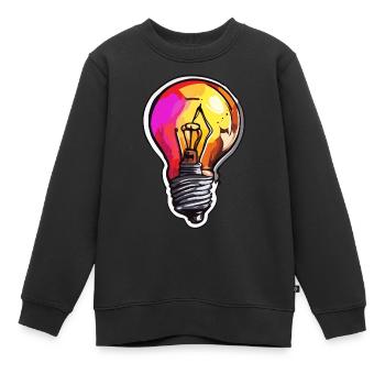 Ampoule / Ampoule / Luminosité / Lumière - Sweat Premium enfant bio - noir - Devant - AI Model Kid Female (0cm)