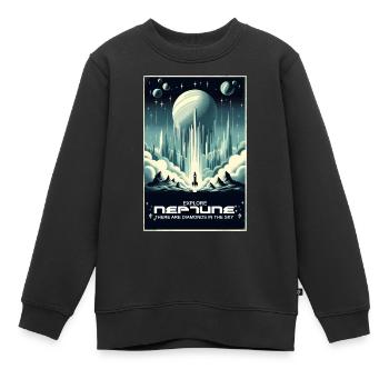 Explorez Neptune - Affiche Vintage - Sweat Premium enfant bio - noir - Devant - AI Model Kid Female (0cm)