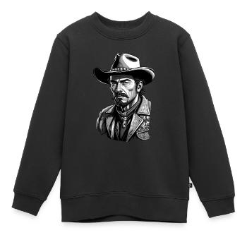 Cowboy - Kinder Premium Organic Sweatshirt - Schwarz - Vorne - AI Model Kid Female (0cm)
