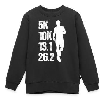 Marathon Running Jogging - Kinder Premium Organic Sweatshirt - Schwarz - Vorne - AI Model Kid Female (0cm)