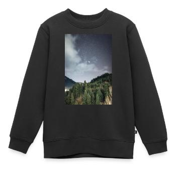 Orion-Konstellation, die sich über die Berge erhebt - Kinder Premium Organic Sweatshirt - Schwarz - Vorne - AI Model Kid Female (0cm)