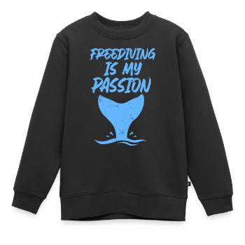 Freediving is my passion - Kinder Premium Organic Sweatshirt - Schwarz - Vorne - AI Model Kid Female (0cm)