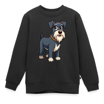 Gracieux Standard Schnauzer chien Art - Sweat Premium enfant bio - noir - Devant - AI Model Kid Female (0cm)
