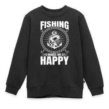 fisch, fisch, angeln, see, meer, angeln, fauna, exotisch - Kinder Premium Organic Sweatshirt - Schwarz - Vorne - AI Model Kid Female (0cm)