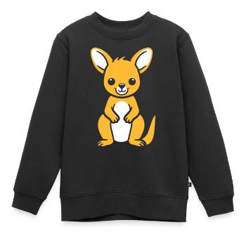 kangourou - Sweat Premium enfant bio - noir - Devant - AI Model Kid Female (0cm)