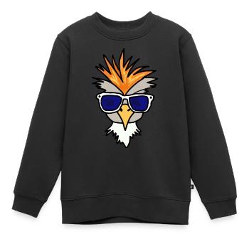 Adler - Kinder Premium Organic Sweatshirt - Schwarz - Vorne - AI Model Kid Female (0cm)