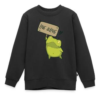 love is love Demo Frosch - Kinder Premium Organic Sweatshirt - Schwarz - Vorne - AI Model Kid Female (0cm)