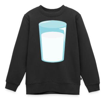 Verre de lait - Sweat Premium enfant bio - noir - Devant - AI Model Kid Female (0cm)