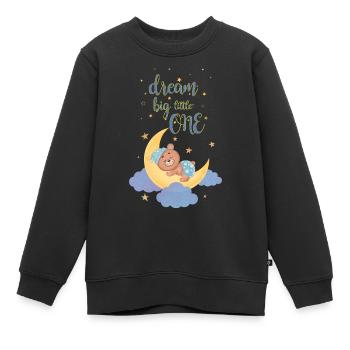Dream big, small. - Kids Premium Organic Sweatshirt - black - Front - AI Model Kid Female (0cm)