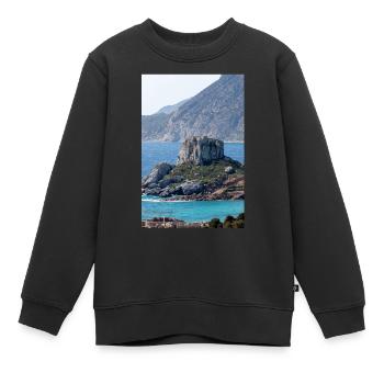 Vue panoramique de l’île de Kastri près de la ville de Kampos - Sweat Premium enfant bio - noir - Devant - AI Model Kid Female (0cm)