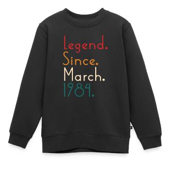 Legende seit März 1984 - Kinder Premium Organic Sweatshirt - Schwarz - Vorne - AI Model Kid Female (0cm)