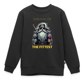 Survival of the fittest - Kids Premium Organic Sweatshirt - black - Front - AI Model Kid Female (0cm)