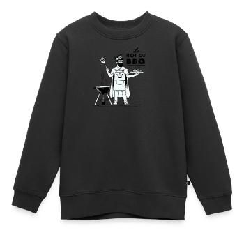 Le roi du BBQ - Sweat Premium enfant bio - noir - Devant - AI Model Kid Female (0cm)