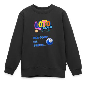 LOTO - BINGO - 2 - ILS FONT LA PAIRE - Sweat Premium enfant bio - noir - Devant - AI Model Kid Female (0cm)