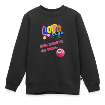 LOTO - BINGO - 10 -MES DOIGTS DE PIED - Sweat Premium enfant bio - noir - Devant - AI Model Kid Female (0cm)