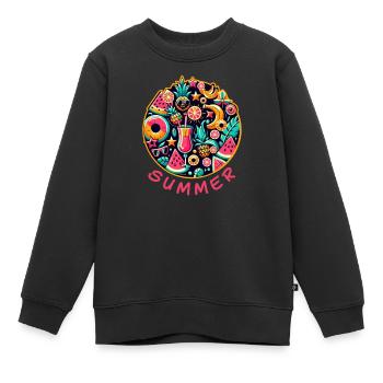 Sommerliche Farben - Kinder Premium Organic Sweatshirt - Schwarz - Vorne - AI Model Kid Female (0cm)