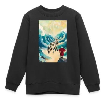 W6 Moses Moses Teilt Das Rote Meer 3 Stücke, Digit - Kinder Premium Organic Sweatshirt - Schwarz - Vorne - AI Model Kid Female (0cm)