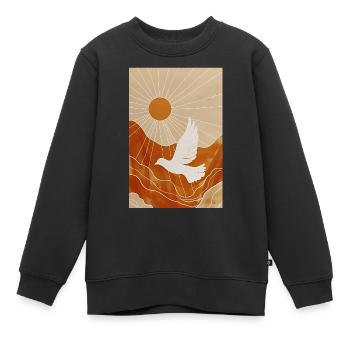 Minimalist Dove Wall Art, Digitaler Download - Kinder Premium Organic Sweatshirt - Schwarz - Vorne - AI Model Kid Female (0cm)