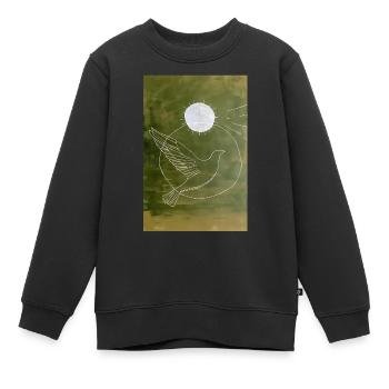 Dove Wall Art, Digital Download Minimalistische - Kinder Premium Organic Sweatshirt - Schwarz - Vorne - AI Model Kid Female (0cm)