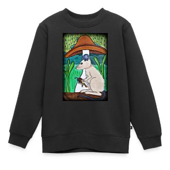 Maus mit Bienchen im Regen - Kinder Premium Organic Sweatshirt - Schwarz - Vorne - AI Model Kid Female (0cm)