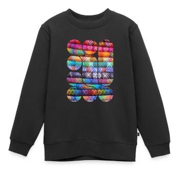 Helles gestricktes Patchwork - Kinder Premium Organic Sweatshirt - Schwarz - Vorne - AI Model Kid Female (0cm)