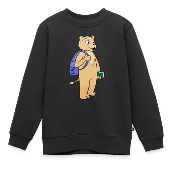 Löwe - Kinder Premium Organic Sweatshirt - Schwarz - Vorne - AI Model Kid Female (0cm)