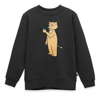 Papierflieger - Kinder Premium Organic Sweatshirt - Schwarz - Vorne - AI Model Kid Female (0cm)