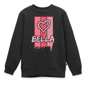 Bella - Kinder Premium Organic Sweatshirt - Schwarz - Vorne - AI Model Kid Female (0cm)