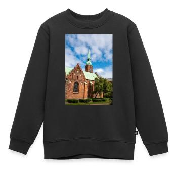 Klosterkirken, Aarhus, Dänemark - Kinder Premium Organic Sweatshirt - Schwarz - Vorne - AI Model Kid Female (0cm)