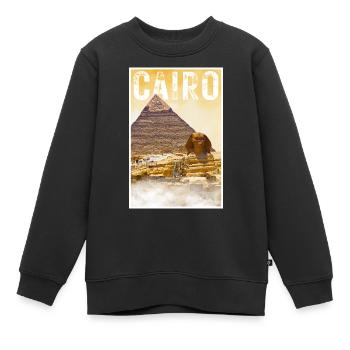 Kairo Vintage Reiseposter mit Pyramide und Sphinx - Kinder Premium Organic Sweatshirt - Schwarz - Vorne - AI Model Kid Female (0cm)