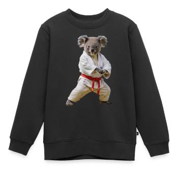 Koala sportif - Sweat Premium enfant bio - noir - Devant - AI Model Kid Female (0cm)