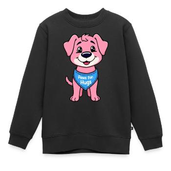 Entzückender rosa Welpe stehend - Kinder Premium Organic Sweatshirt - Schwarz - Vorne - AI Model Kid Female (0cm)