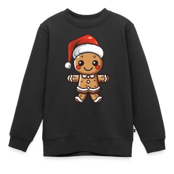 gingerbread man - Kids Premium Organic Sweatshirt - black - Front - AI Model Kid Female (0cm)