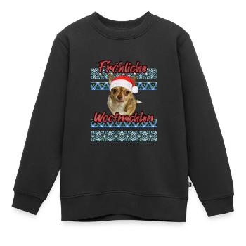 Joyeux Woofnachten - Sweat Premium enfant bio - noir - Devant - AI Model Kid Female (0cm)