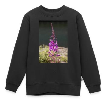 épilobe à feuilles étroites également herbe de saule également rose rose - Sweat Premium enfant bio - noir - Devant - AI Model Kid Female (0cm)