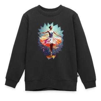 Balletttänzerin modern hyperfarben - Kinder Premium Organic Sweatshirt - Schwarz - Vorne - AI Model Kid Female (0cm)