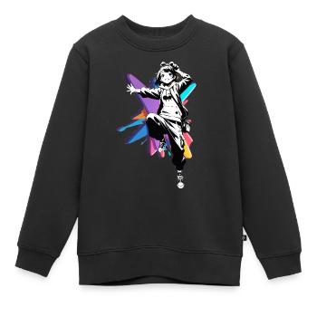 Streetart Mädchen 23246 - Kinder Premium Organic Sweatshirt - Schwarz - Vorne - AI Model Kid Female (0cm)