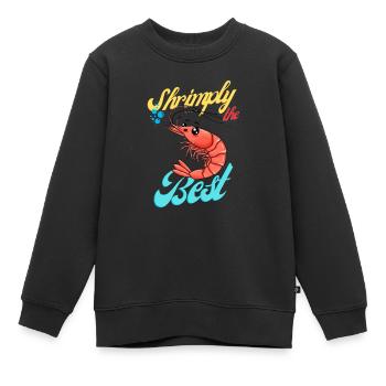 Crevettes les meilleures ! - Sweat Premium enfant bio - noir - Devant - AI Model Kid Female (0cm)