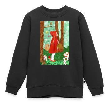 Forêt enchantée - Sweat Premium enfant bio - noir - Devant - AI Model Kid Female (0cm)