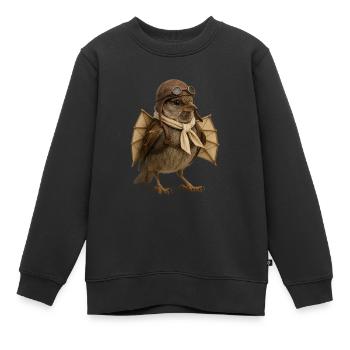 Berblinger Spatz | Ulmer Spatzen - Kinder Premium Organic Sweatshirt - Schwarz - Vorne - AI Model Kid Female (0cm)