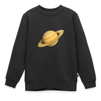 planète anneaux - Sweat Premium enfant bio - noir - Devant - AI Model Kid Female (0cm)